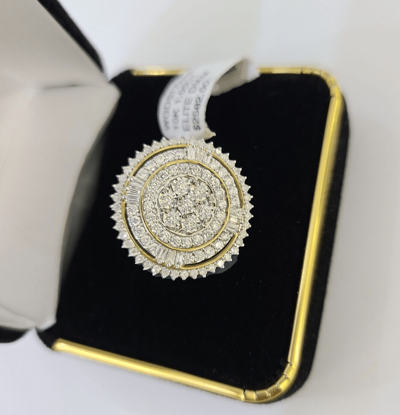 Real 10k Diamond Ladies Ring Circular Yellow Gold Women Casual Genuine - GoldenlinQ